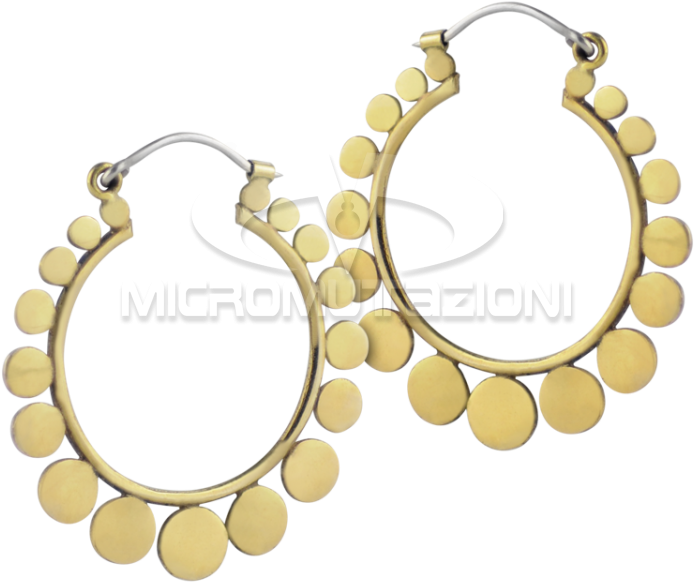 Brass Hoops Earrings With Silver Hook Ear - Earrings Clipart (750x750), Png Download