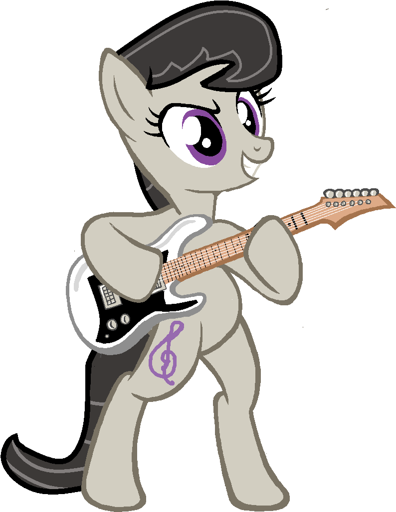 Grapefruitface1, Derpibooru Exclusive, Guitar, Octavia - Cartoon Clipart (875x1046), Png Download