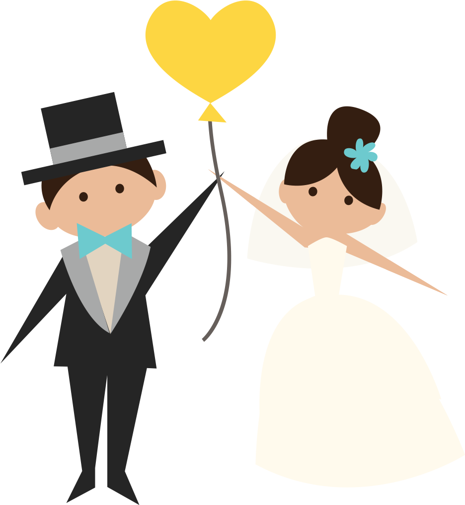 Wedding Clipart Transparent - Groom And Bride Png (1024x1024), Png Download