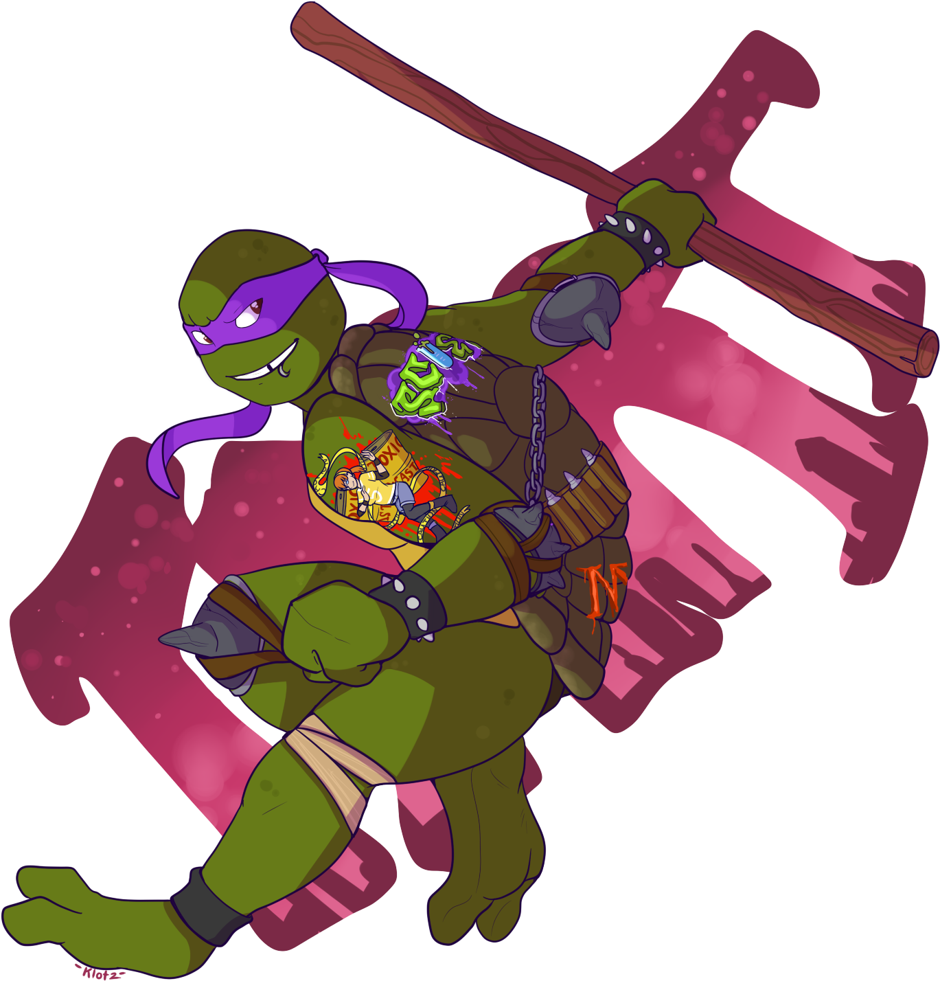 Punk Rock Donnie - Donatello Clipart (1400x1471), Png Download