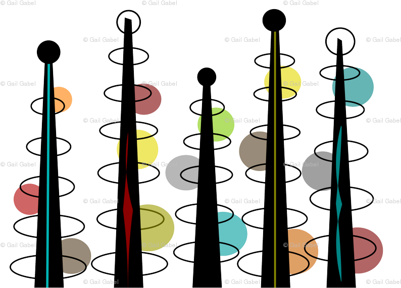 M#century Modern Space Age Wallpaper - Mid-century Modern Clipart (825x637), Png Download