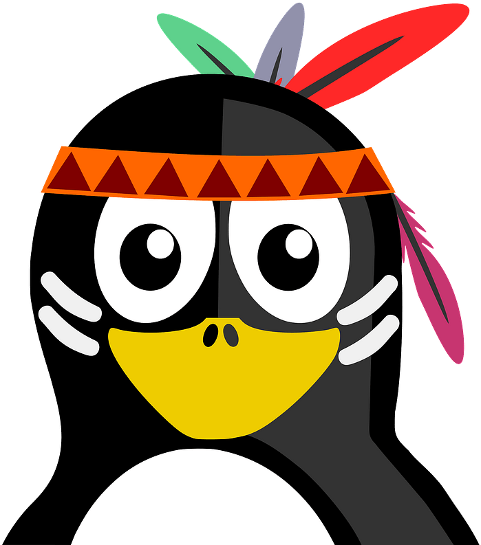 Native American Penguin Shower Curtain Clipart (522x594), Png Download