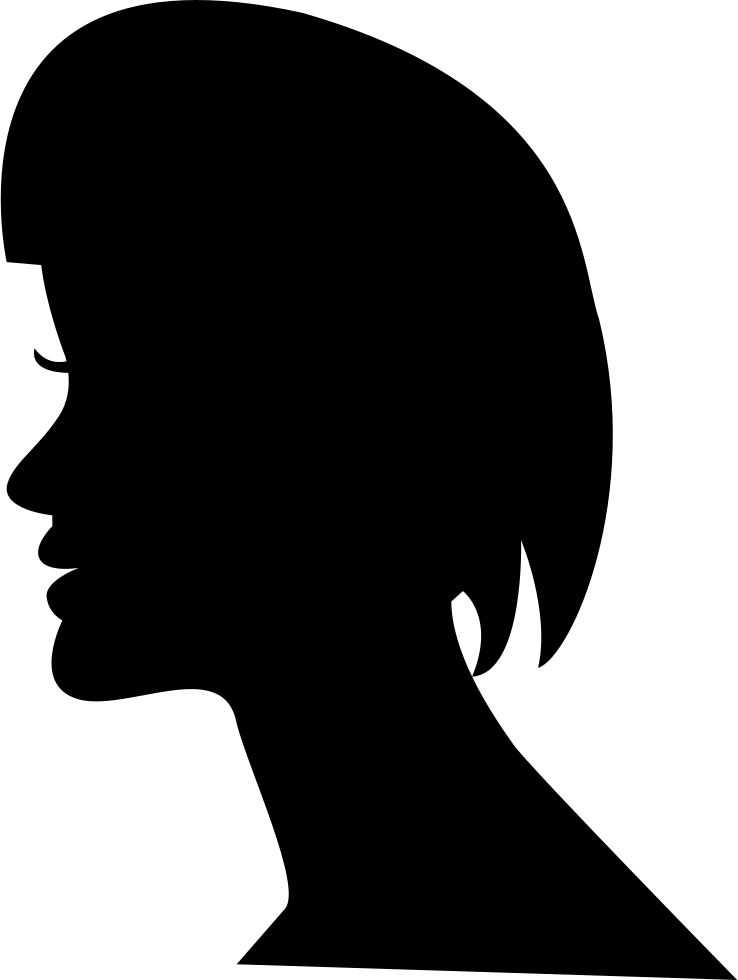 From Side View With Short Hair Style Clipart (738x980), Png Download