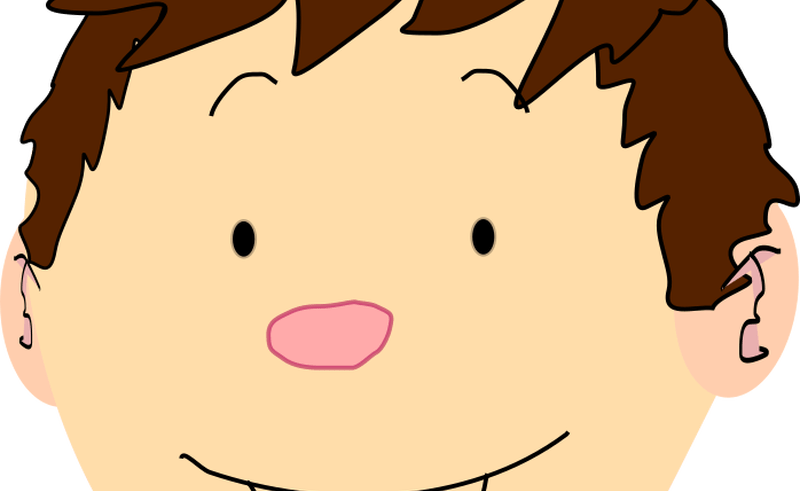 Boy Face Clip Art - Cartoon Boy Brown Hair - Png Download (800x491), Png Download