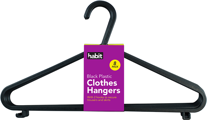 Clothes Hangers - 8 Pack - Clothes Hanger Clipart (800x620), Png Download