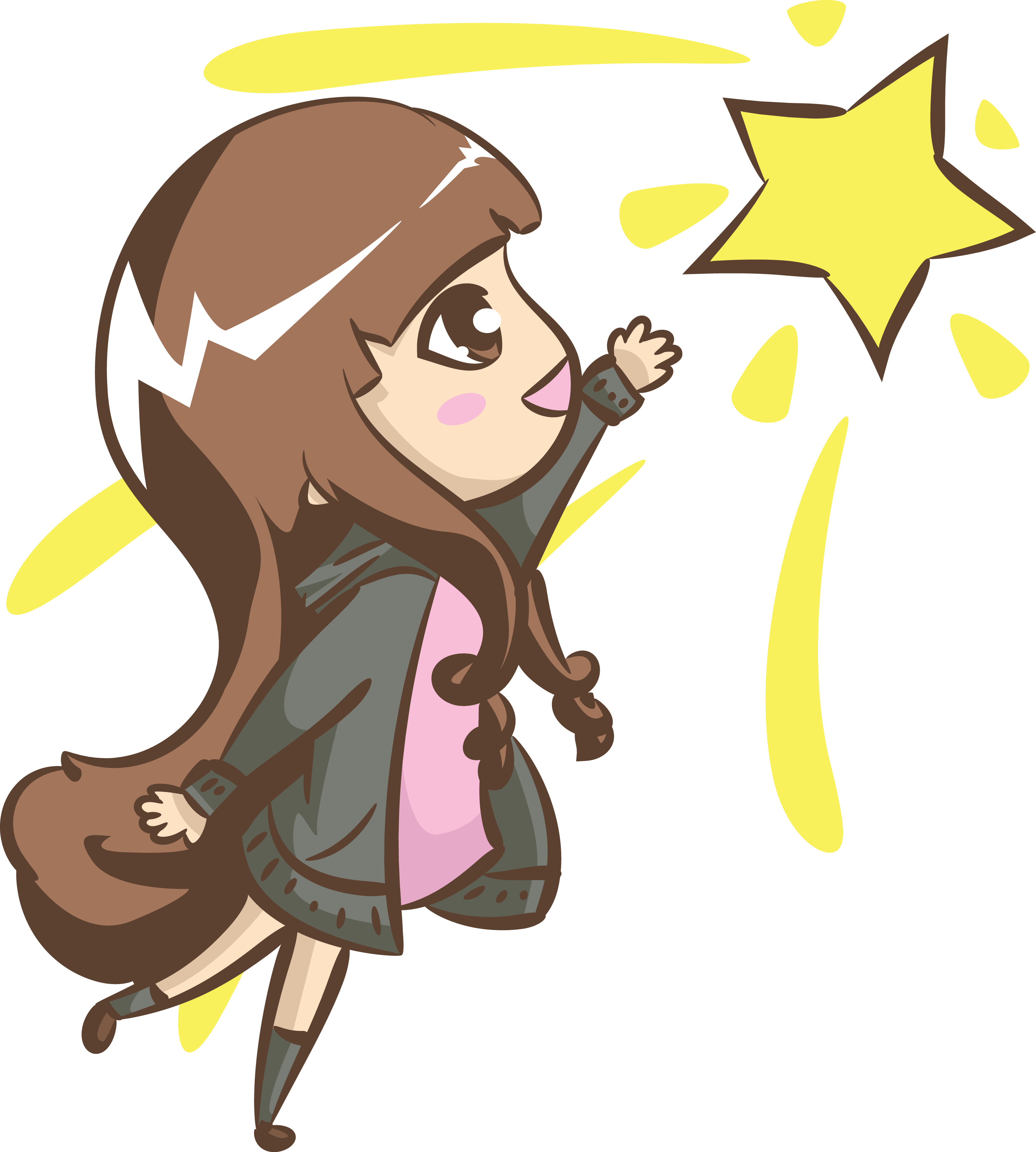 Asian Girl Dreaming - Cartoon Clipart (3270x3636), Png Download