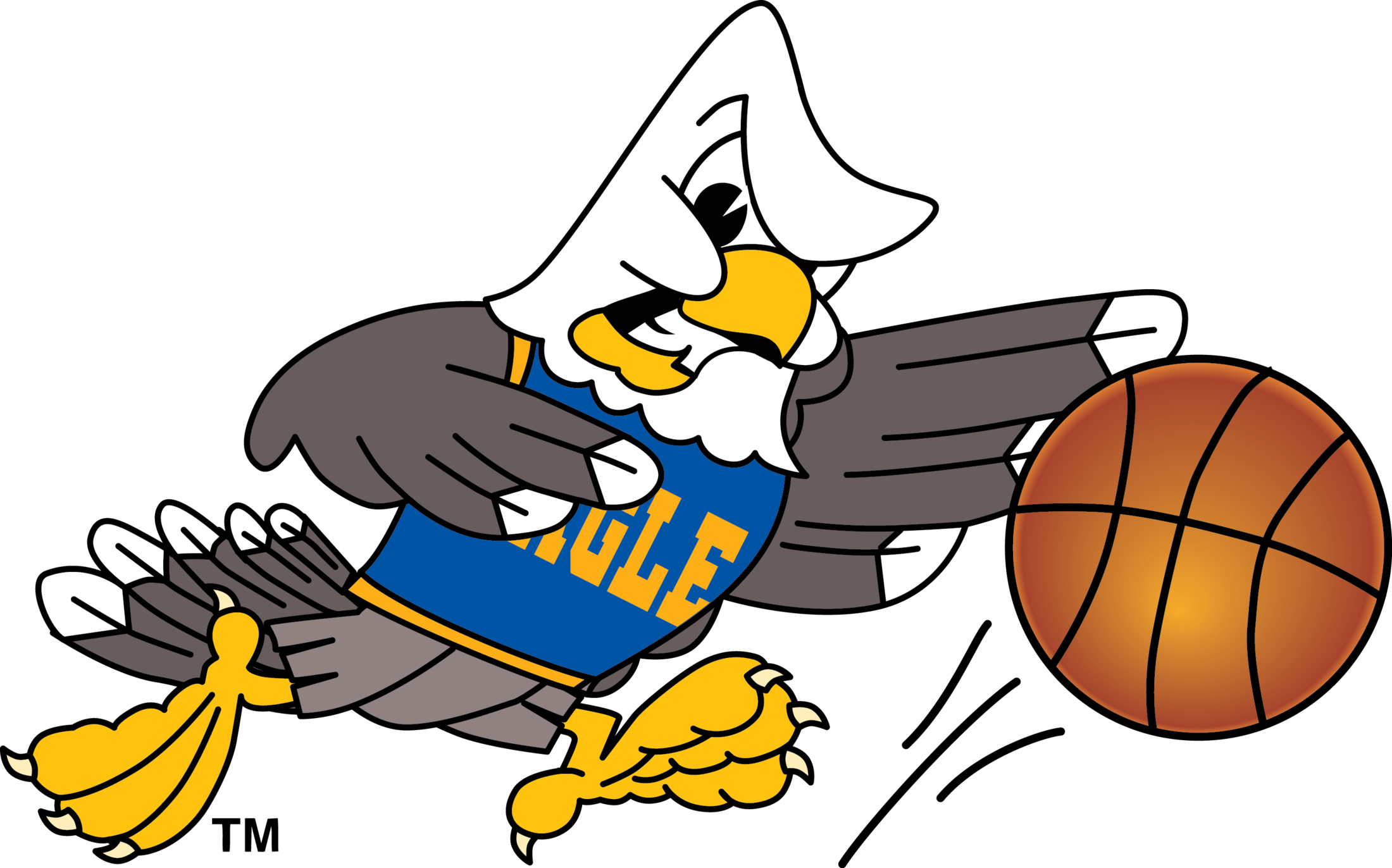 Boys Basketball - Cartoon Eagle Clipart (2200x1372), Png Download
