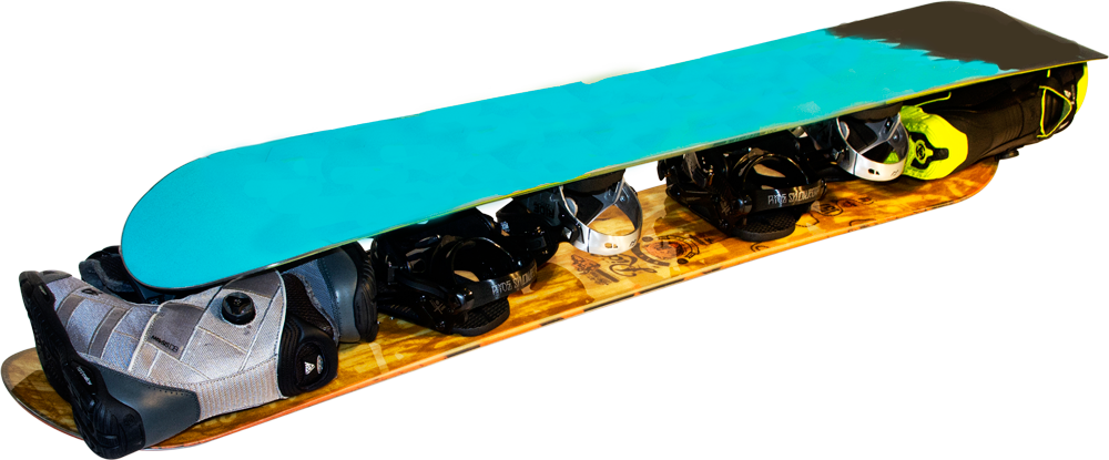 Double Snowboard And Gear - Pack A Snowboard Bag Clipart (1000x415), Png Download