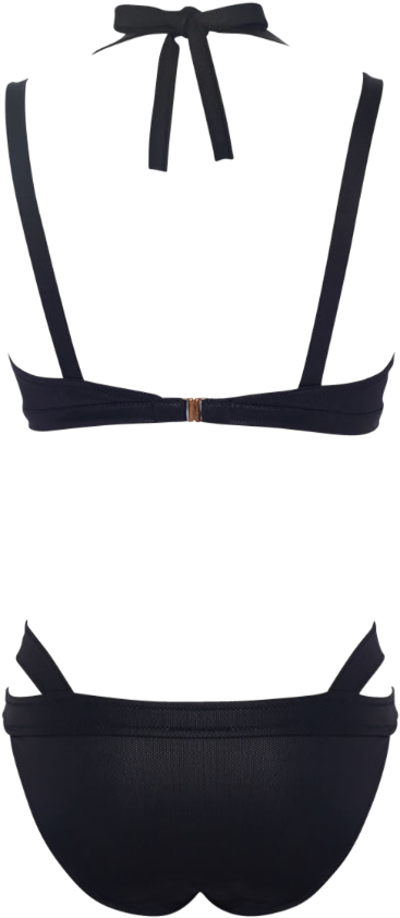 Valimare Laguna Neoprene Black Bikini Top & Bottom - Swimsuit Bottom Clipart (800x1020), Png Download