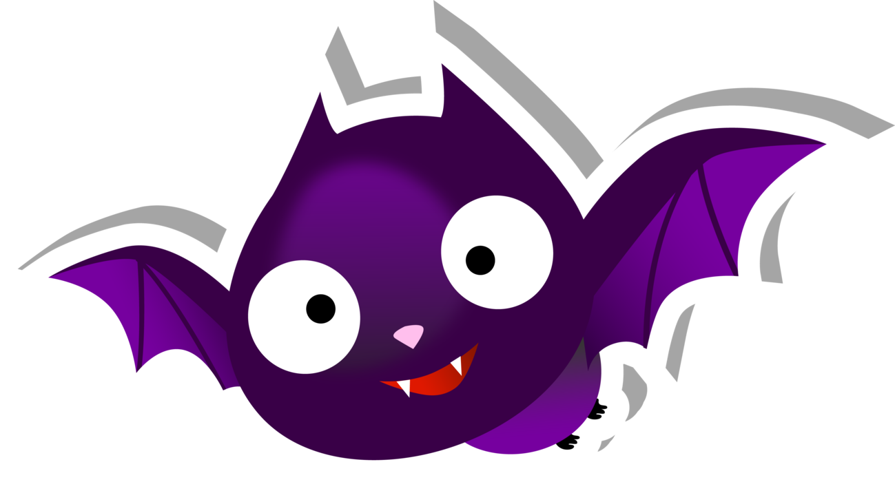 Flying Bat Sticker - Clip Art - Png Download (1299x700), Png Download