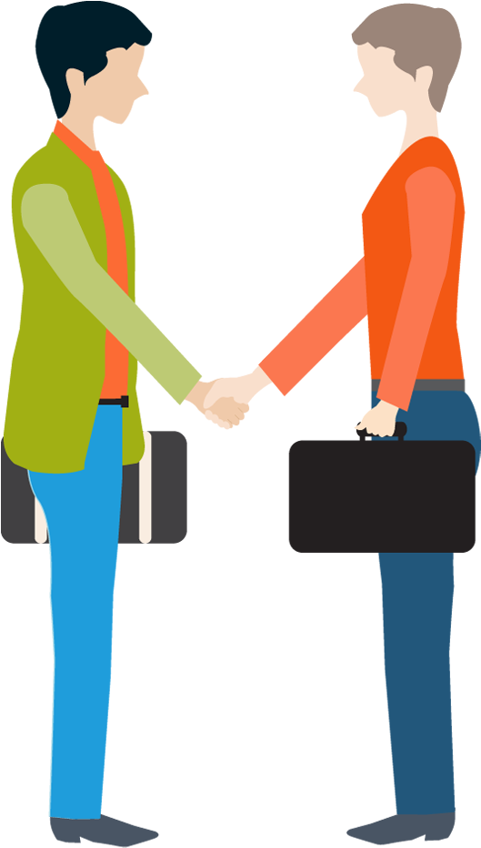 Two Cartoon Businessmen Shaking Hands Clipart (550x940), Png Download