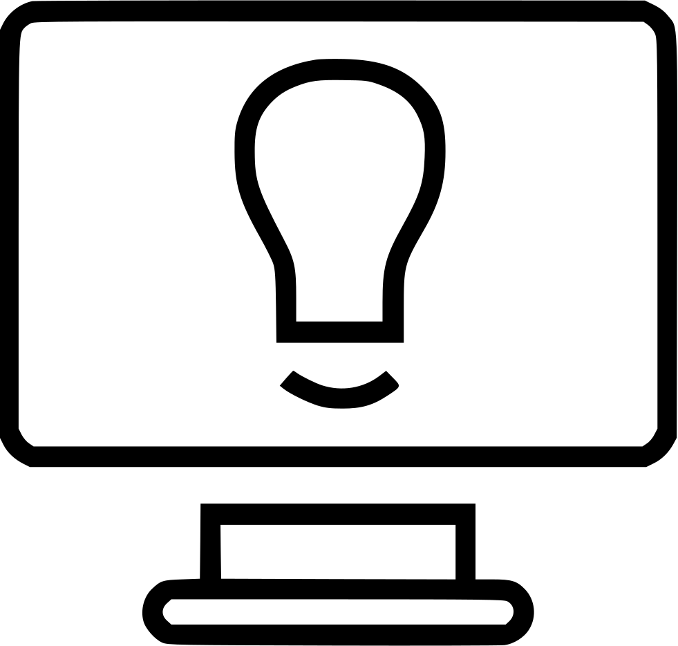 Light Bulb Monitor Svg Png Icon Free - Travel Website Icon Png Clipart (981x934), Png Download