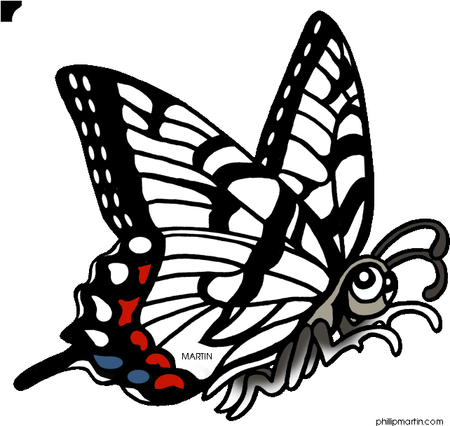 Eastern Tiger Swallowtail Clipart (648x614), Png Download