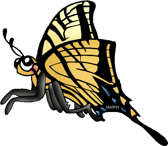 Two Tailed Swallowtail Butterfly Clipart (648x546), Png Download
