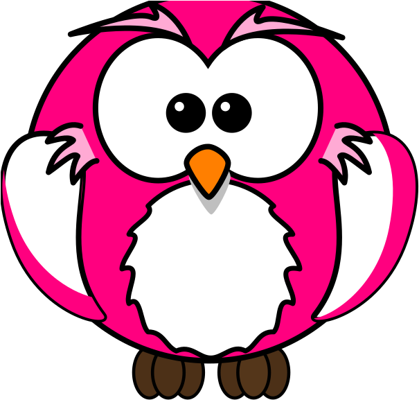 Pink Owl Svg Clip Arts 600 X 585 Px - Png Download (600x585), Png Download