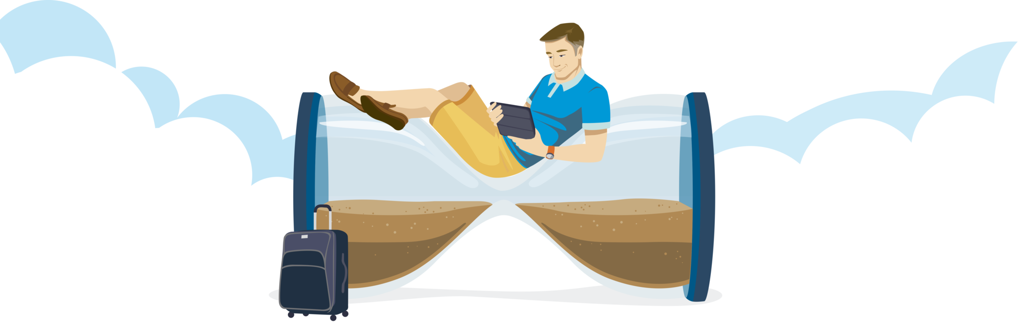The Most Relaxing Way To Deal With A Flight Delay - Leisure Clipart (2000x642), Png Download