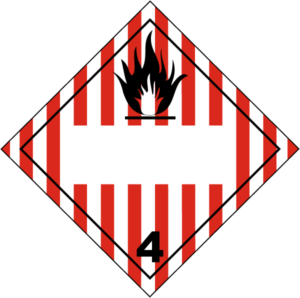Blank Flammable Solid Class 4 Placard - Flammable Solid Clipart (600x596), Png Download