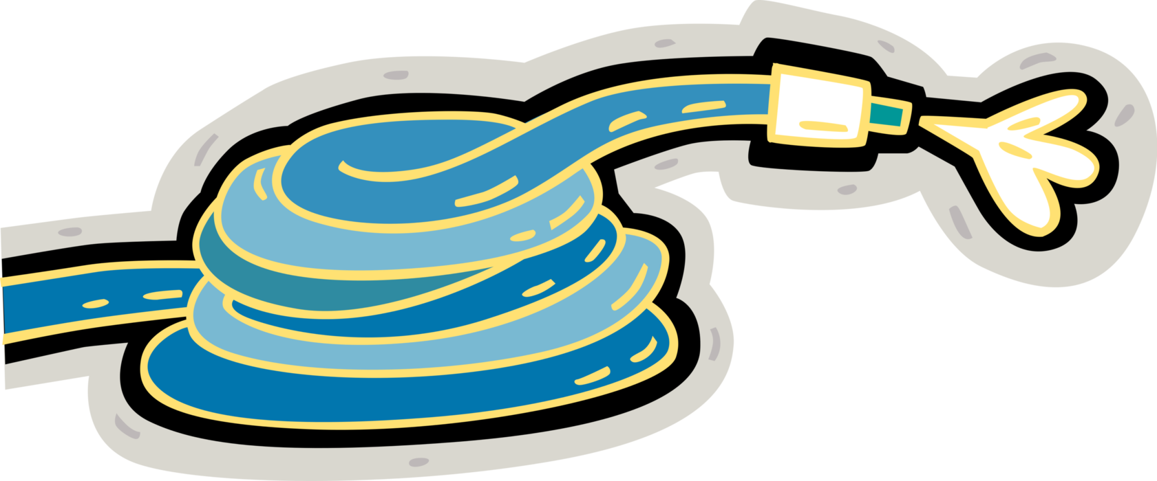 Vector Illustration Of Garden Or Lawn Hose For Watering Clipart (1681x700), Png Download