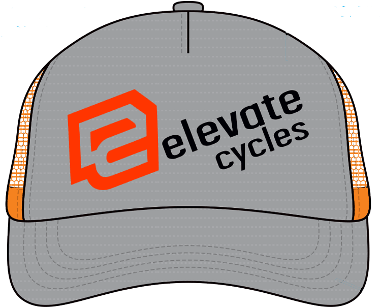 Elevate Cycles Trucker Hat Orange Front - Baseball Cap Clipart (750x639), Png Download