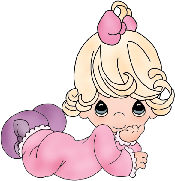 Baby Girl Baby Shower Animal Clip Art Baby Shower Invitations - Clipart Baby Girl - Png Download (568x589), Png Download