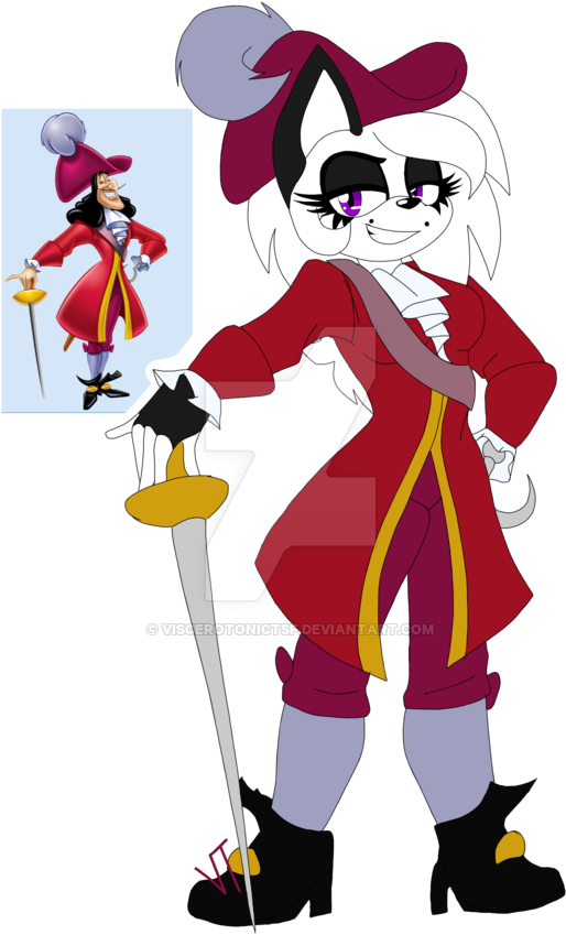 Captain Hook Png Background Image - Upcycled Peter Pan Costume, Custom Captain Hook Pirate Clipart (600x863), Png Download