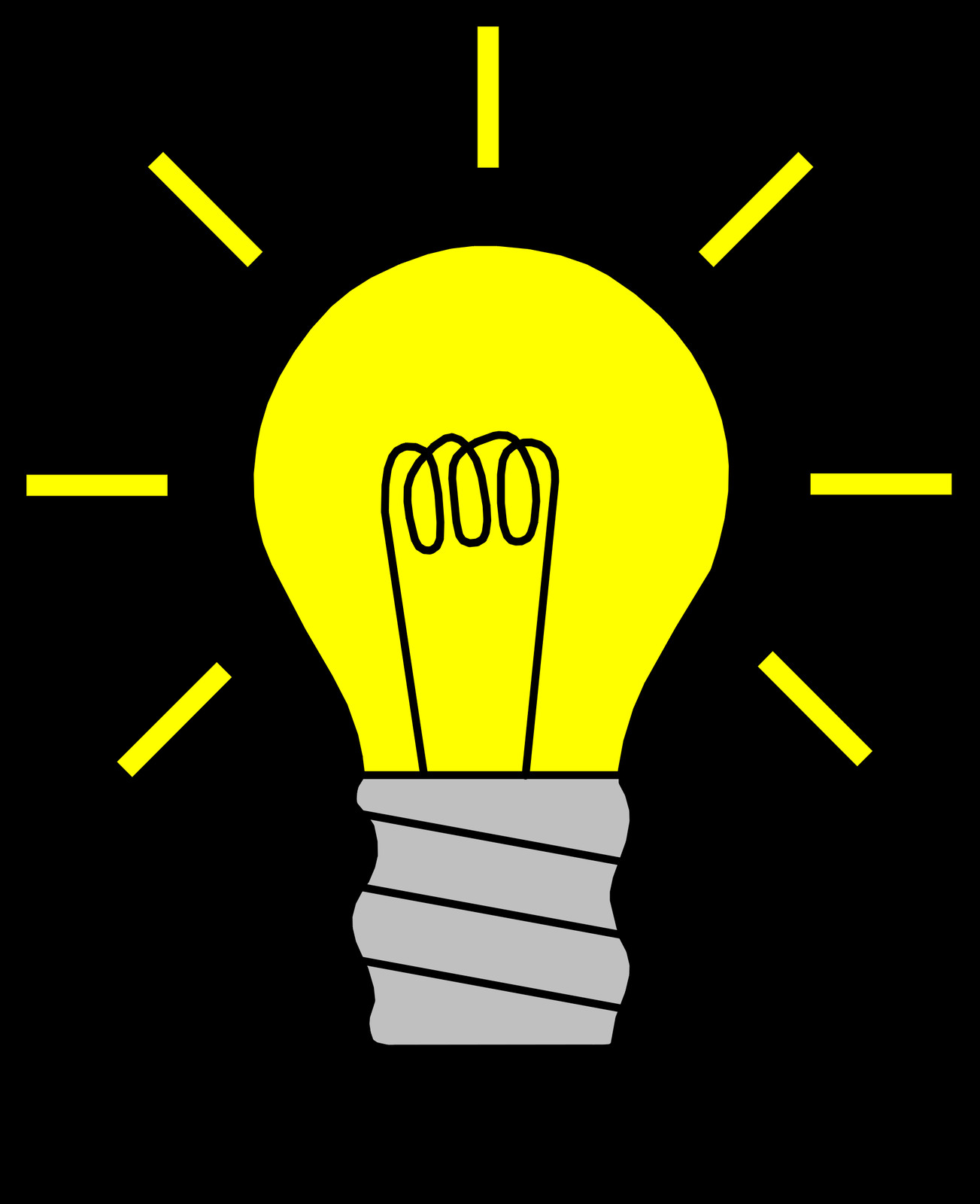 Light-bulb Free Cutouts - Bulb Clipart Black Background - Png Download (1303x1600), Png Download