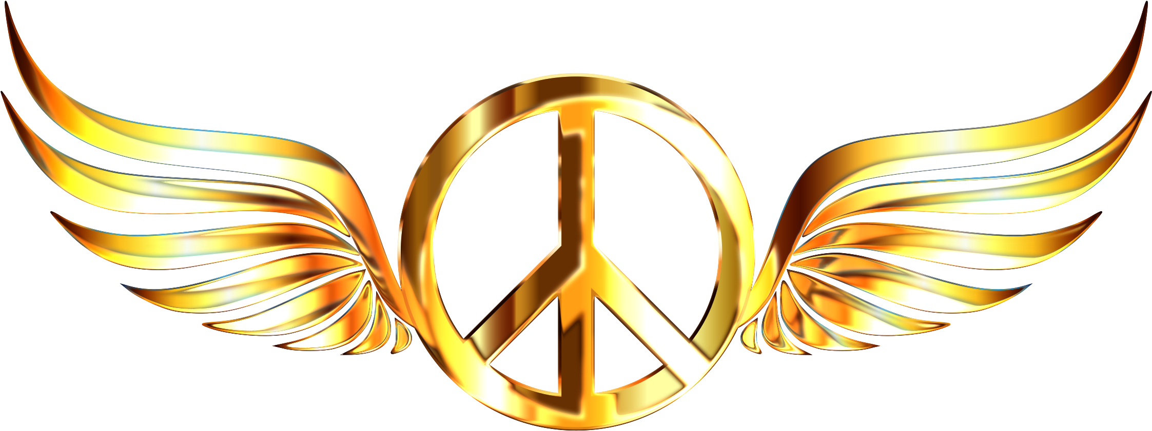 Peace Sign Clipart Original - Transparent Background Wings Logo Png (2400x917), Png Download