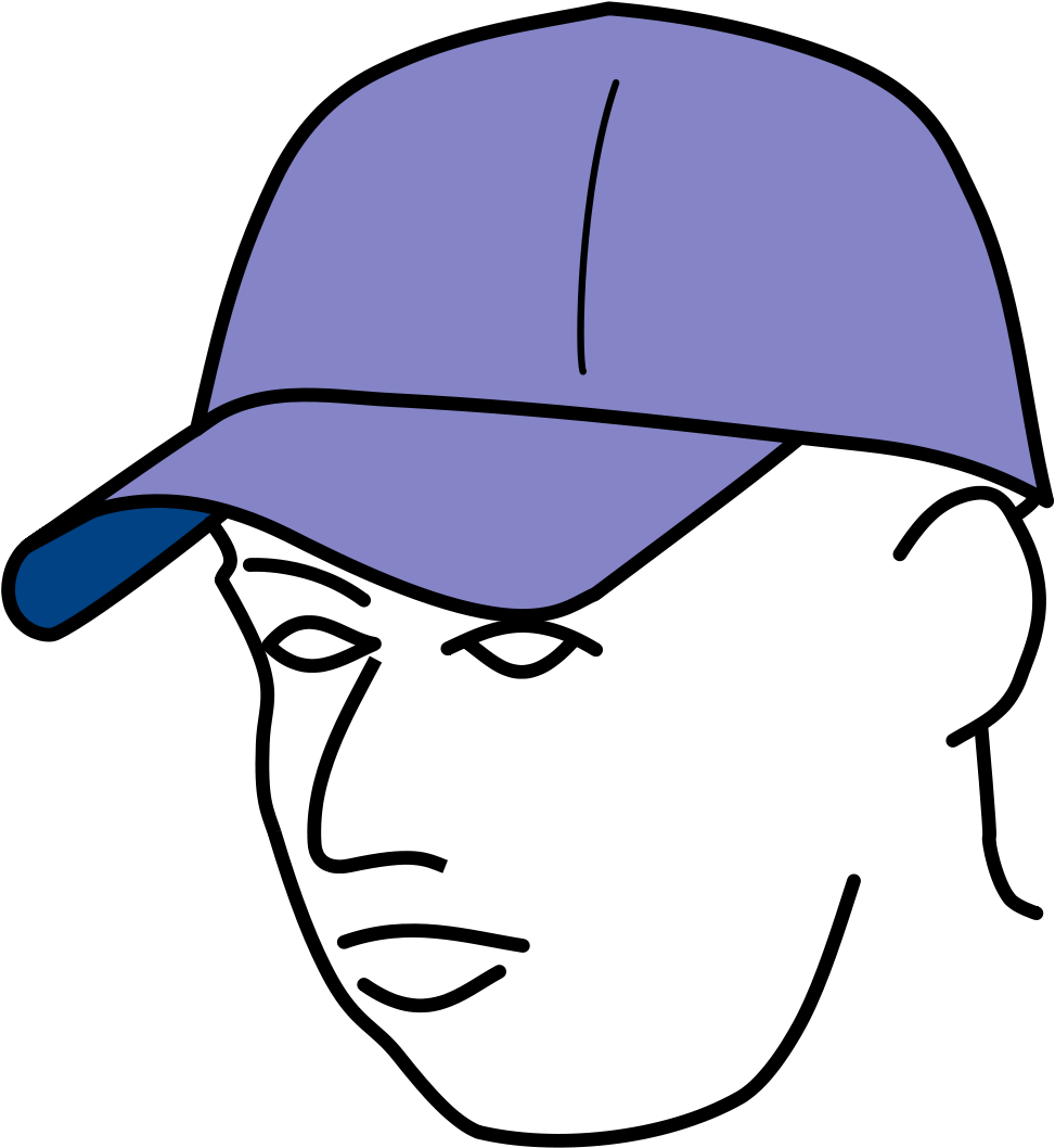 Cap With Face Drawing Clipart (1200x1306), Png Download