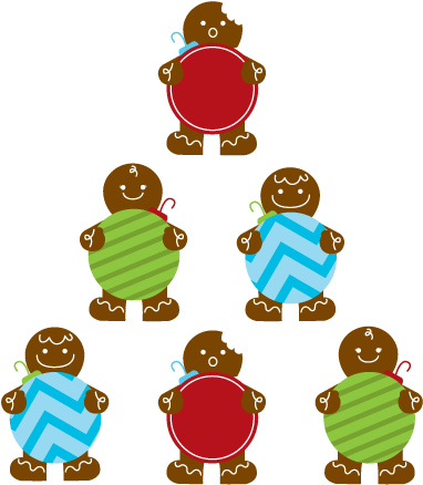 Gingerbread Men Wall Decal Weedecor - Wall Decal Clipart (660x500), Png Download