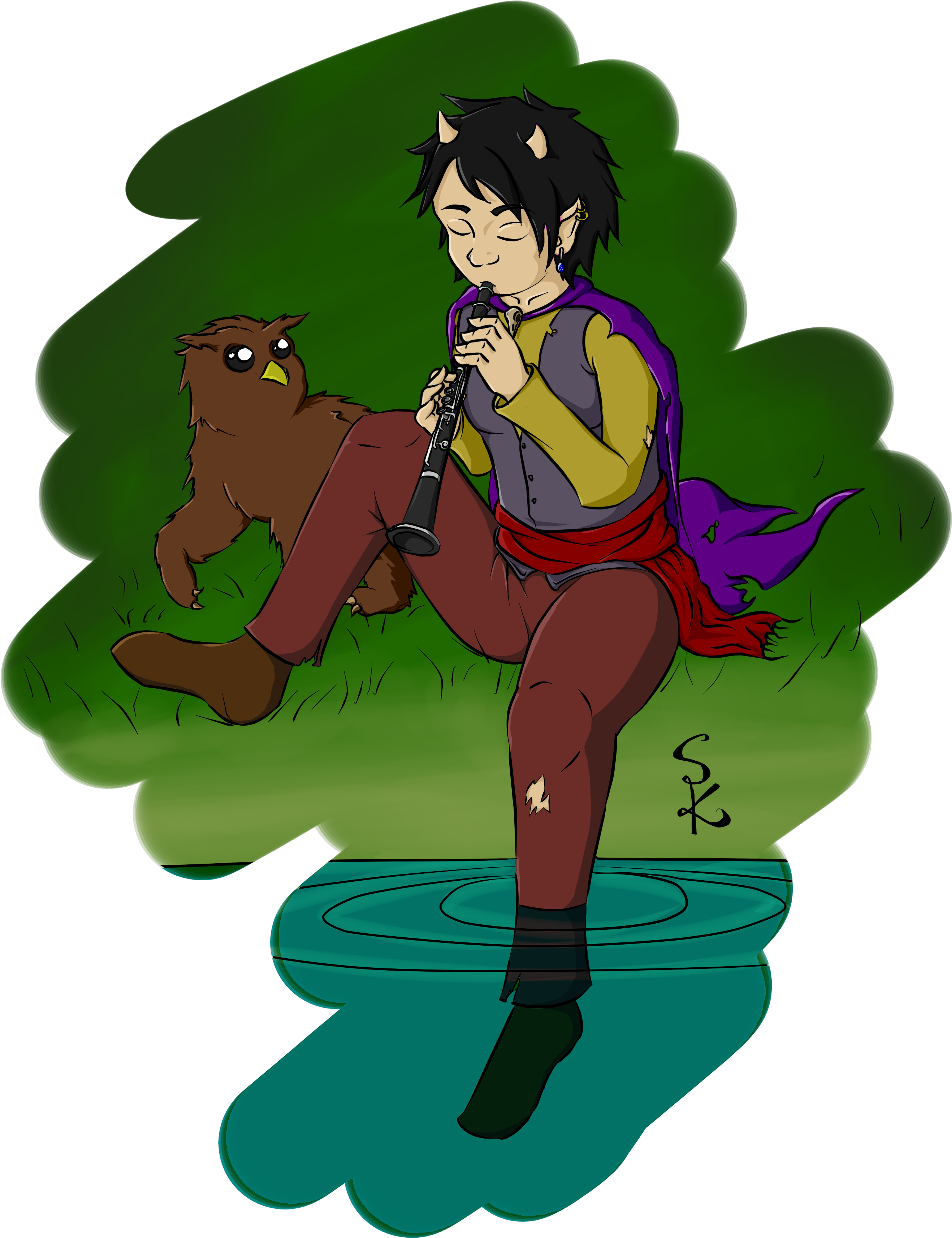 Bard Strix - Cartoon Clipart (593x767), Png Download