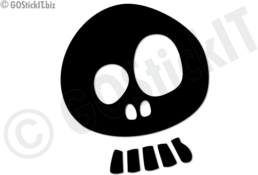 Skull Cartoon Design Series Vinyl Decal - Skull Clipart (900x613), Png Download