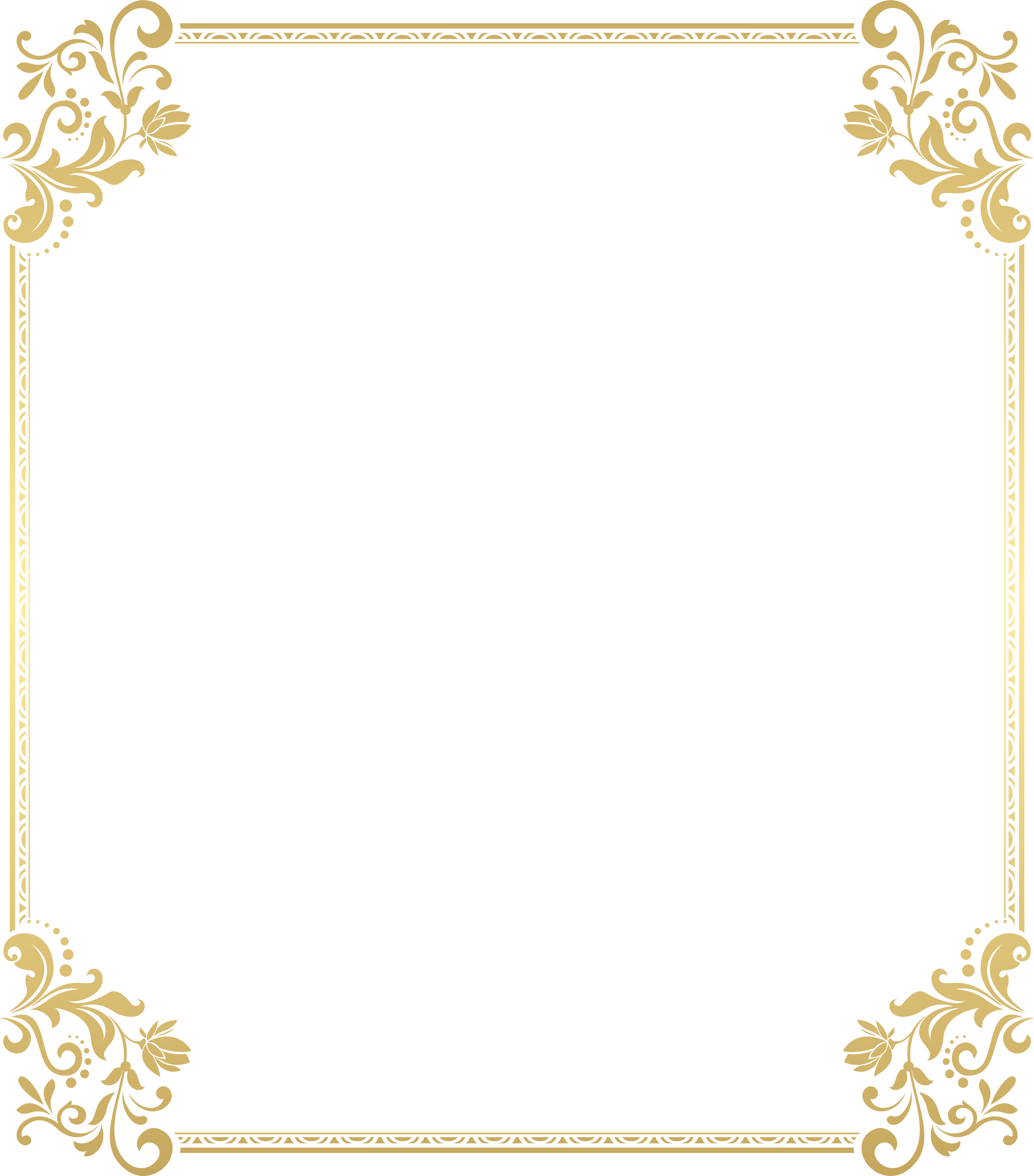 Gold Confetti Border Clip Art - Png Download (7036x8000), Png Download