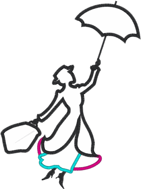 Mary - Mary Poppins Line Drawing Clipart (605x605), Png Download
