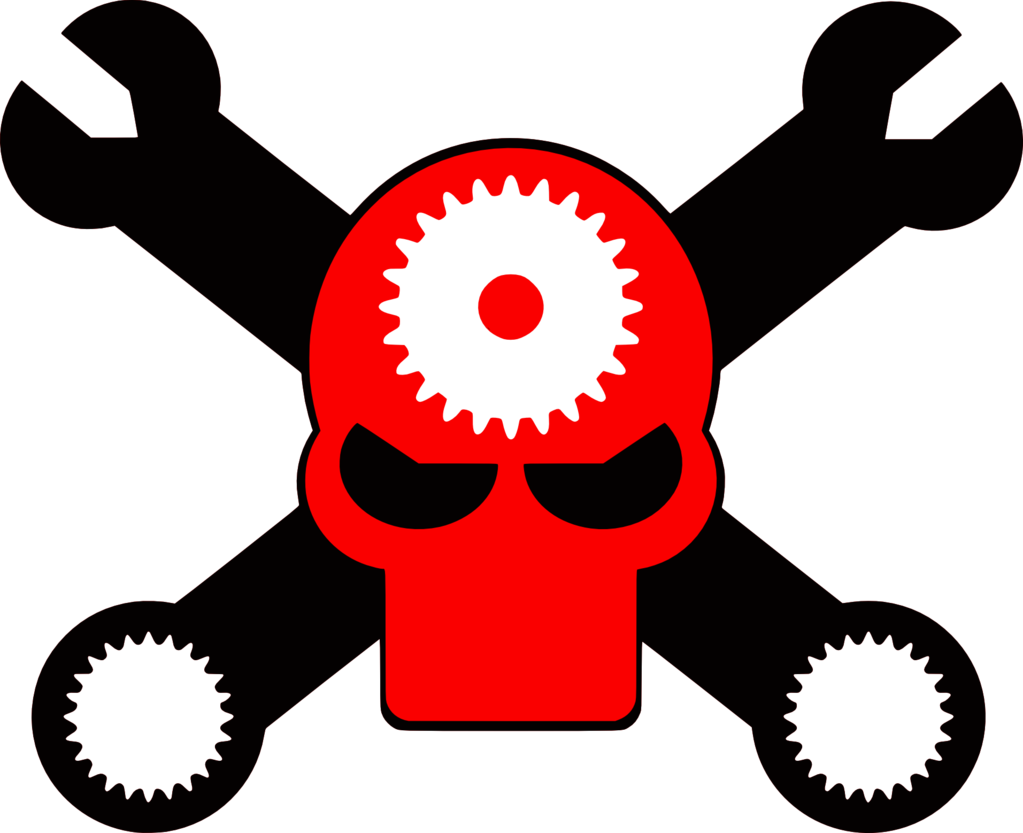 Photo Gearheadskullncross Clipart (1023x833), Png Download