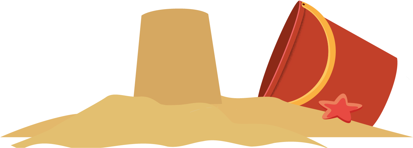 Speech Bubble Sid Starfish Sandcastle Palm Trees - Sand Castle Clipart (1520x706), Png Download