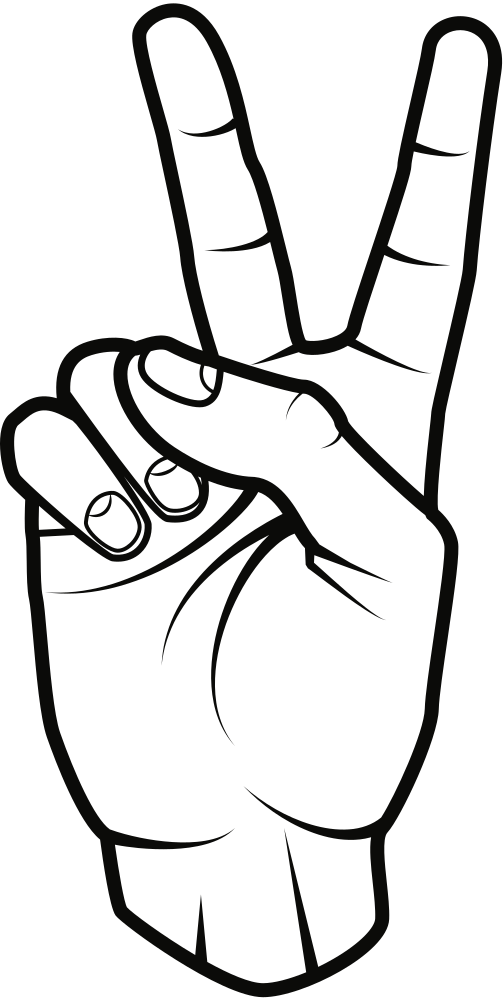 Clip Art Details - Hand Clip Art Peace Sign - Png Download (504x1000), Png Download