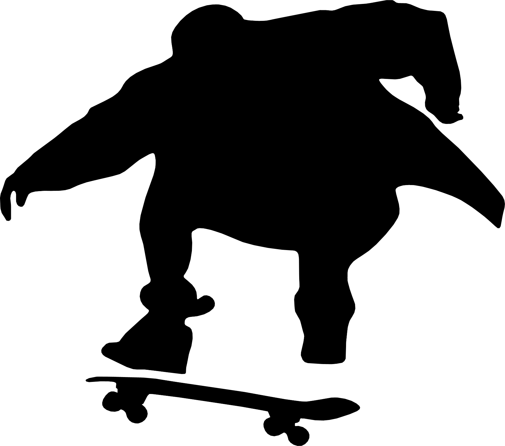Silhouette Skateboard Clipart, Explore Pictures - Skateboard Cutout - Png Download (1671x1475), Png Download