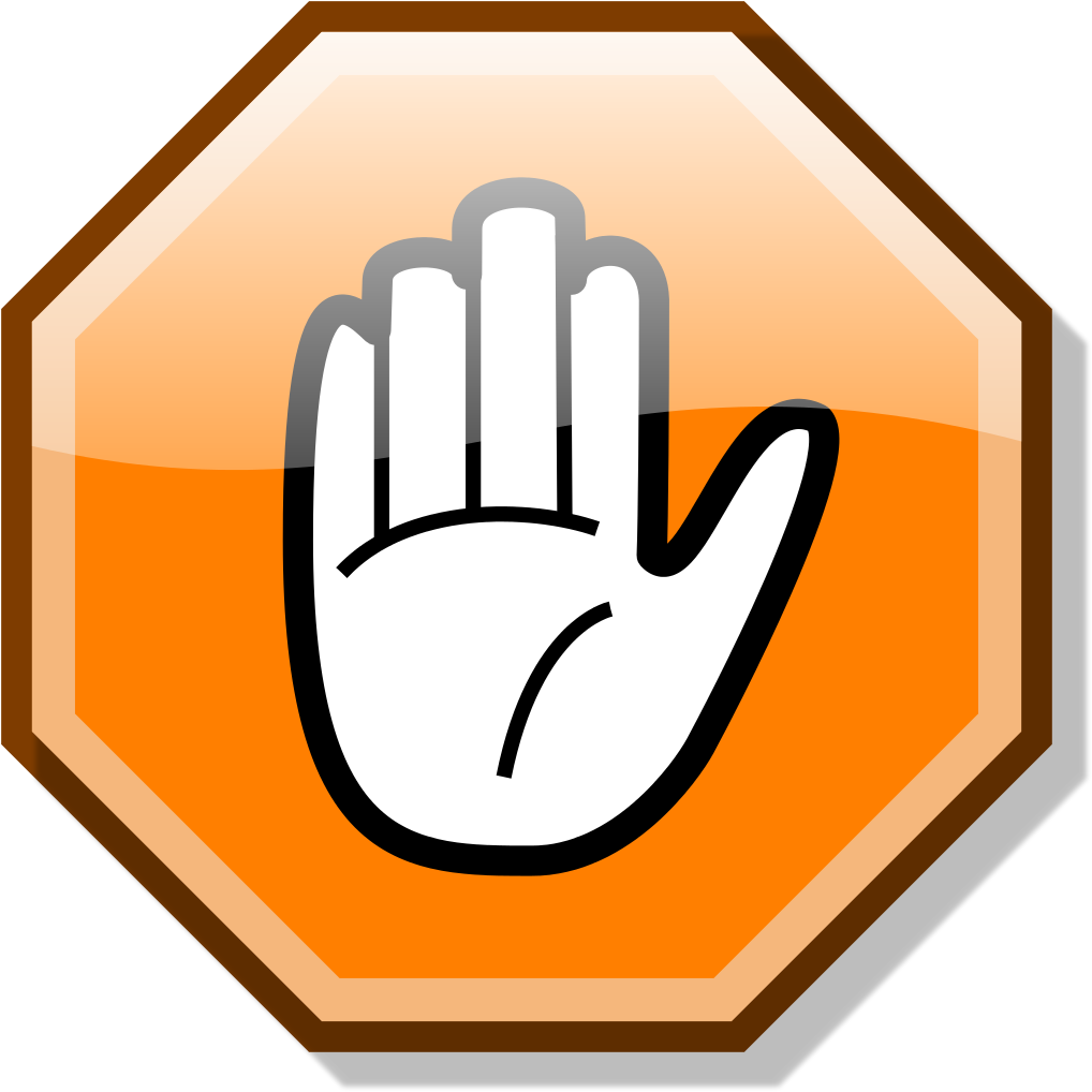 Stop Hand Nuvola Orange - Orange Stop Clipart (1024x1024), Png Download