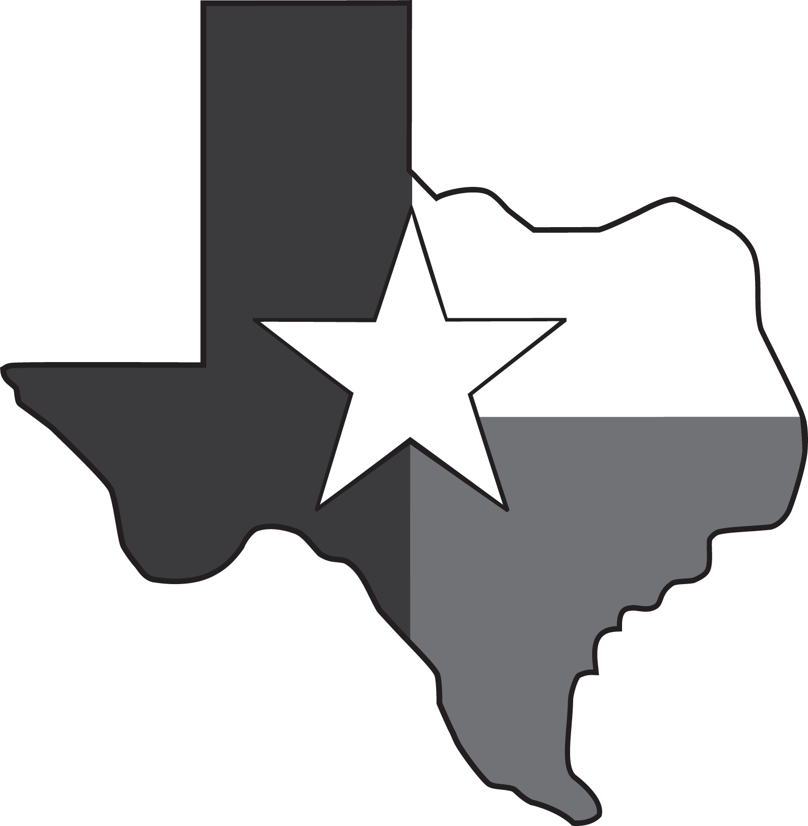 Black & White Lone Star Audio Logo Clipart (1586x1622), Png Download