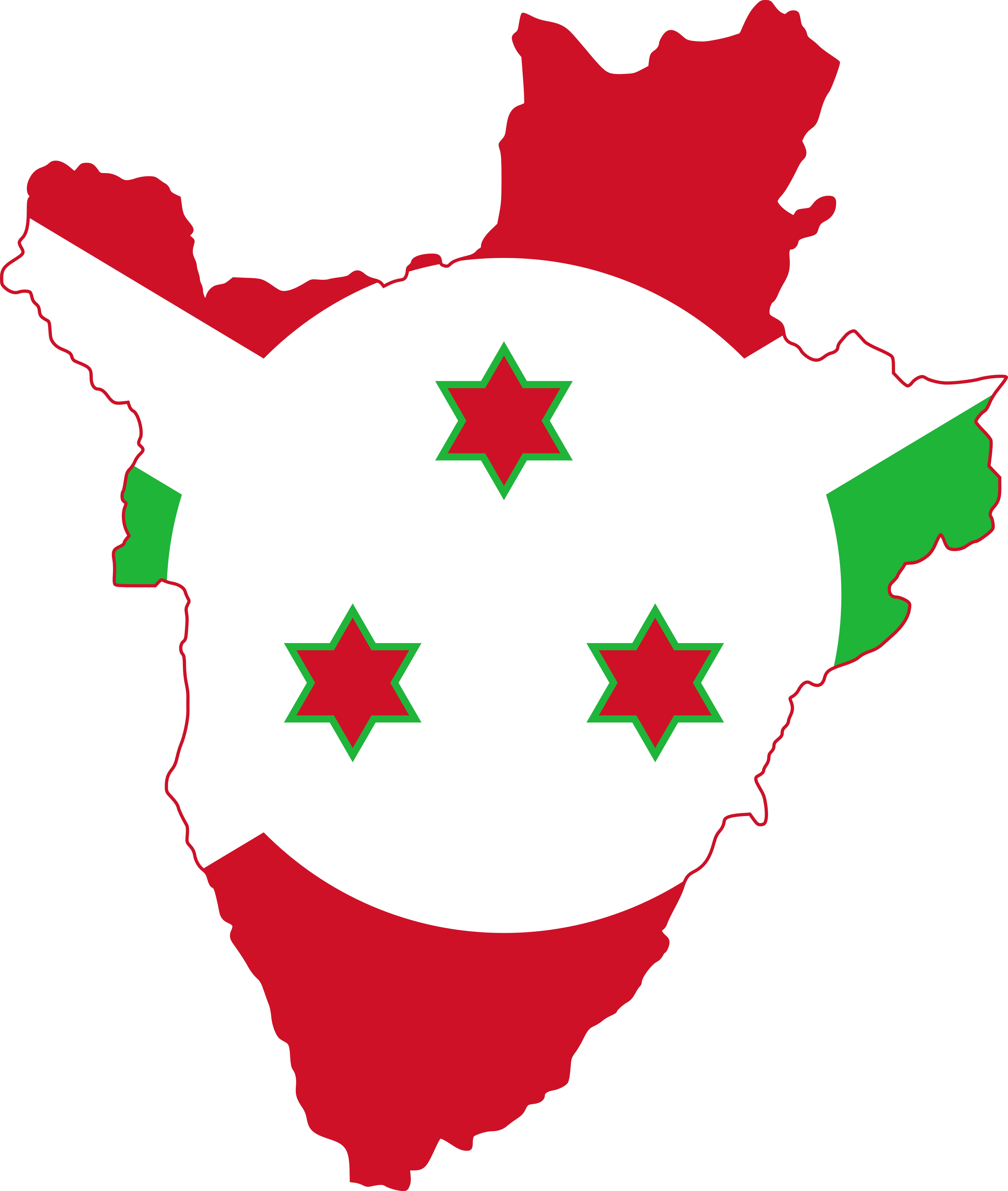 Miss Teen Africa - Burundi Map And Flag Clipart (5555x6561), Png Download