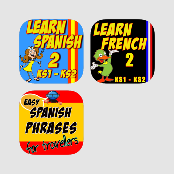 Learn Spanish & French For Kids And Beginners - Cartoon Clipart (600x600), Png Download