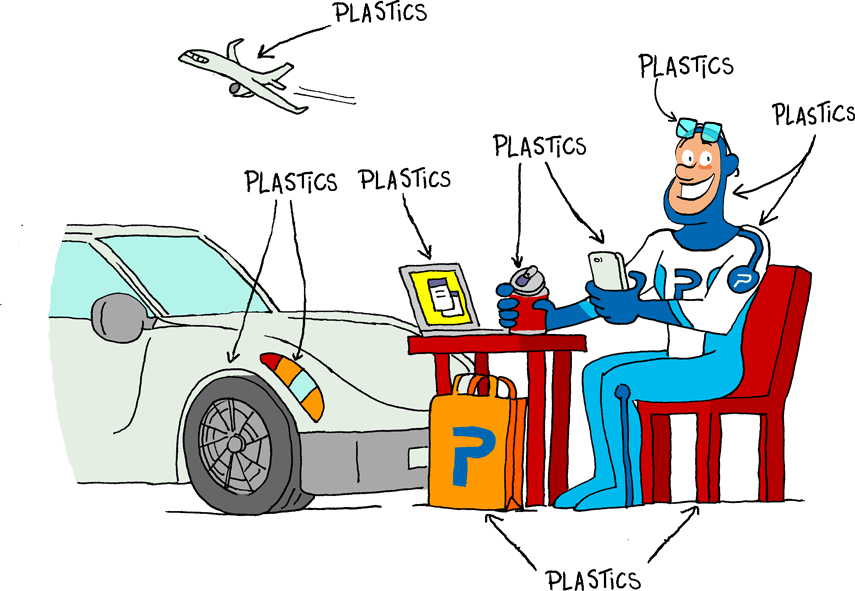 What We Use Plastics For - Cartoon Clipart (855x591), Png Download