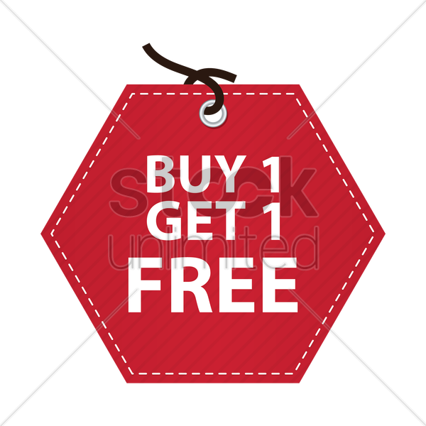 Buy One Get One Free Tag V矢量图形 - Banner Buy 1 Get 1 Free Clipart (600x600), Png Download
