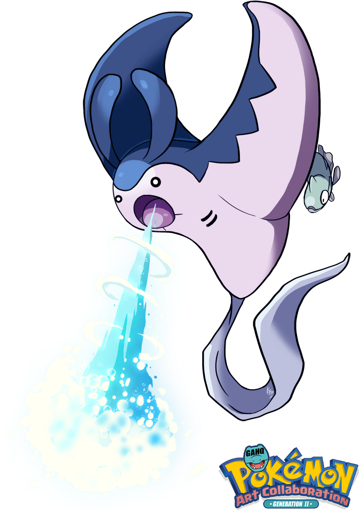 Mantine Used Hydro Pump By Tamarinfrog - Cartoon Clipart (729x1066), Png Download