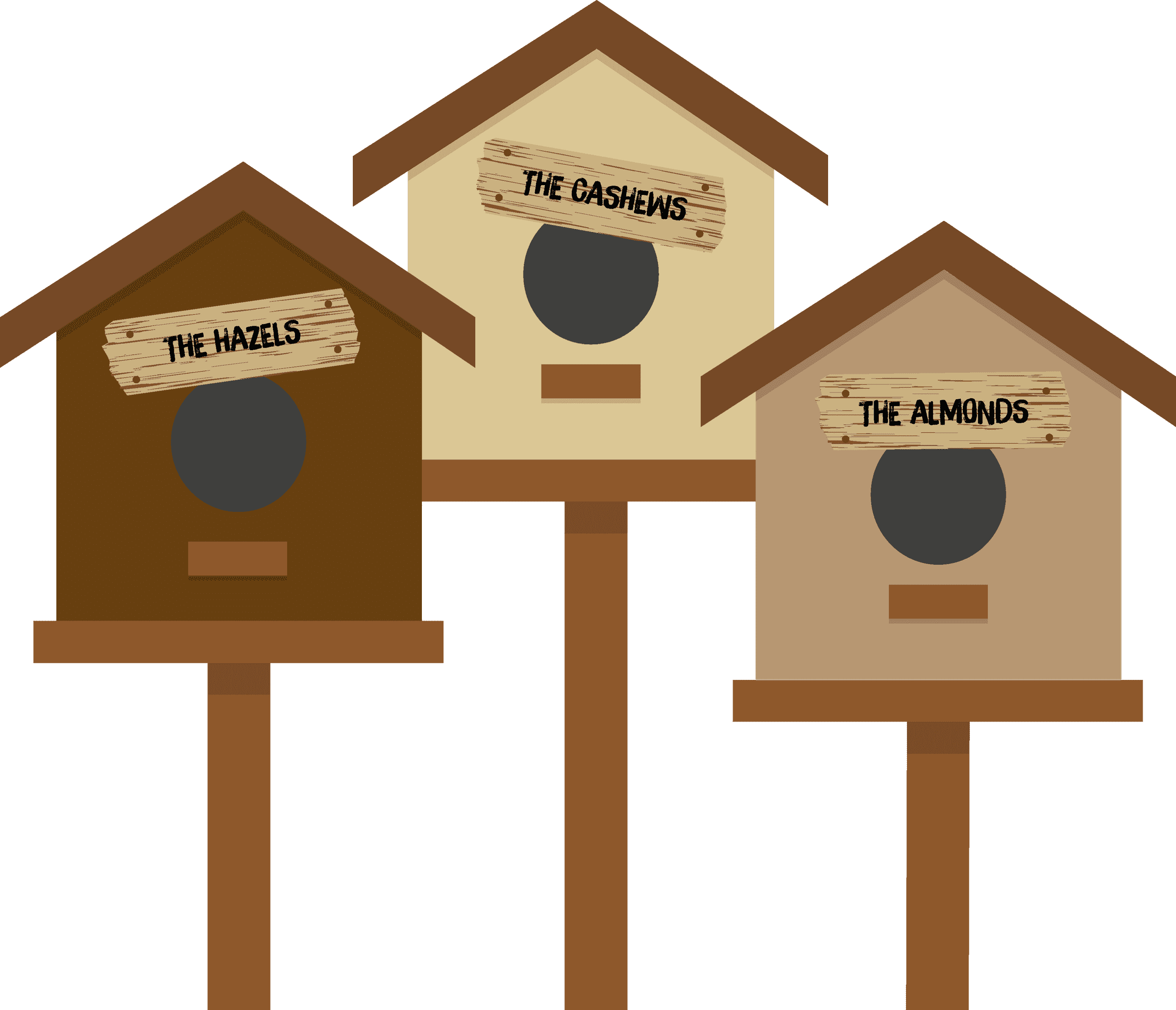 Nut Huts - Cartoon Clipart (2400x2062), Png Download