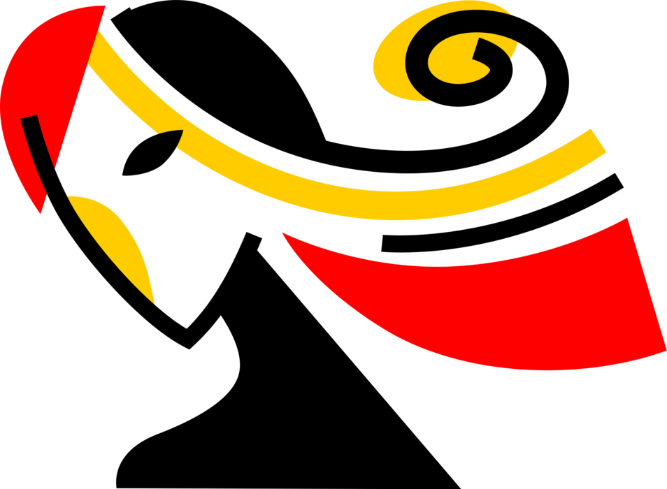 Model Head With Image Illustration Of Female Clipart (954x700), Png Download