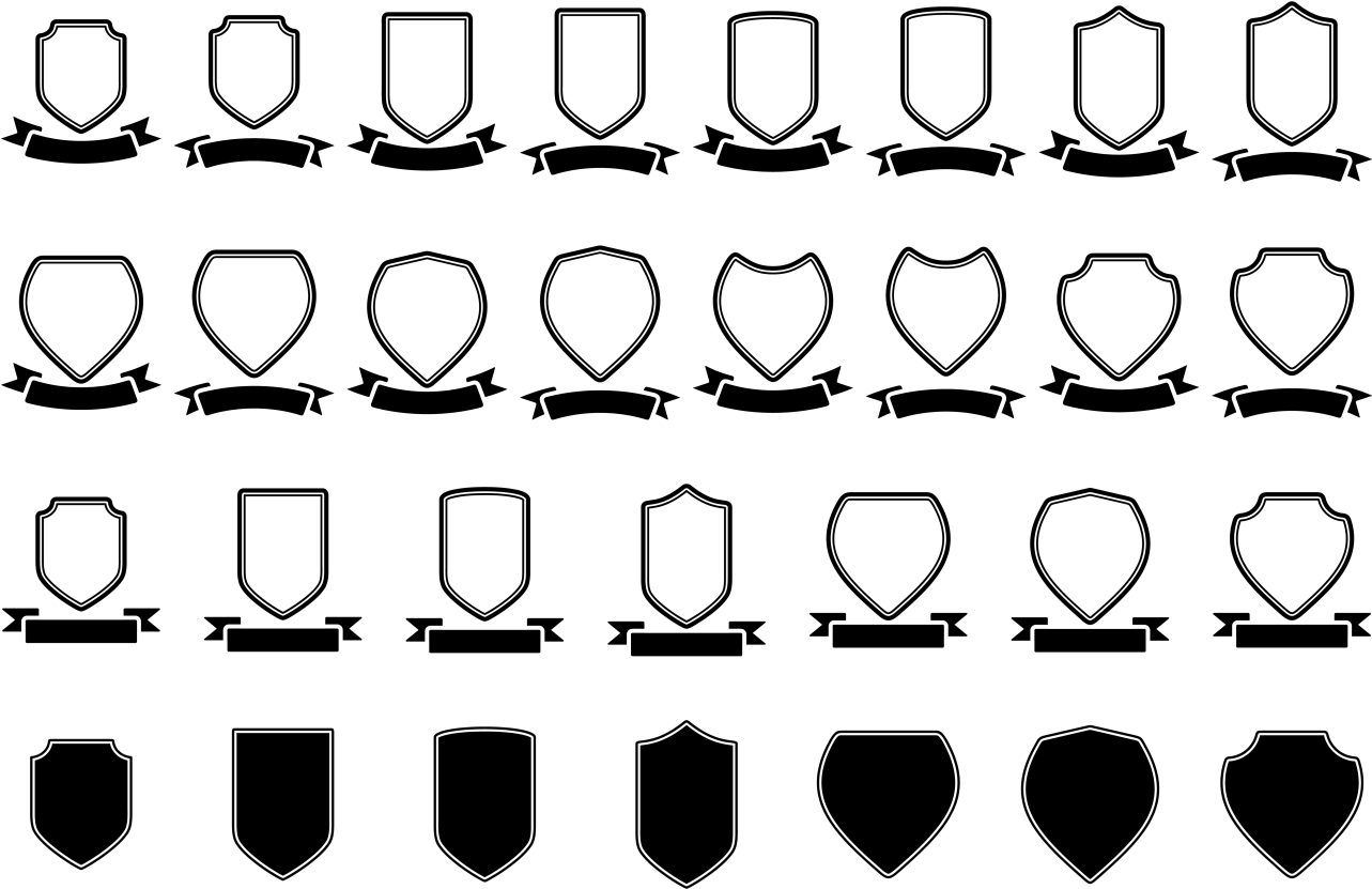 Blason Shield Ribbon Vector Template - Vector Graphics Clipart (1400x980), Png Download