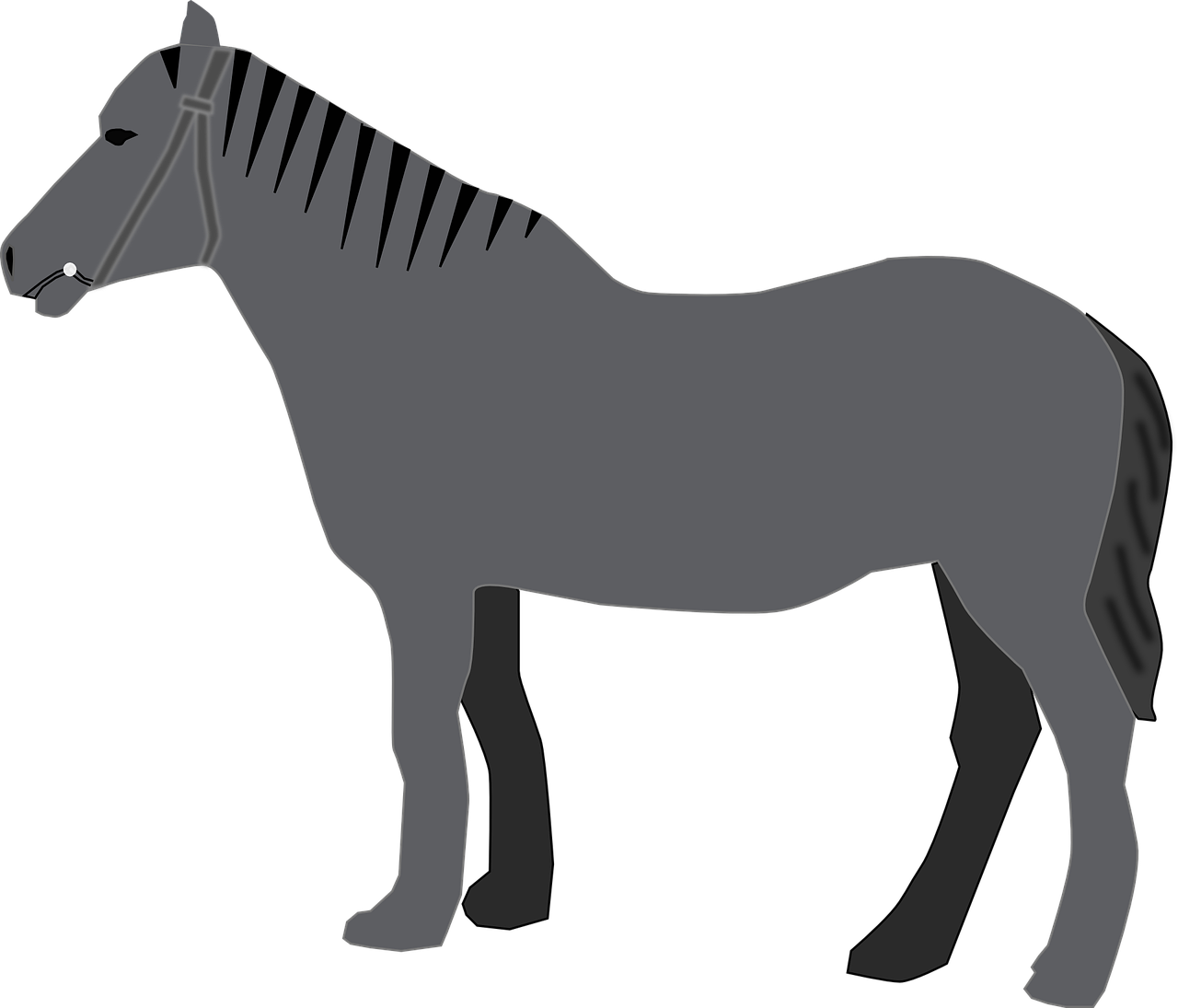 Grey Animal Mammal Transparent Image Pinterest - Arabian Horse Silhouette Clipart (1280x1095), Png Download
