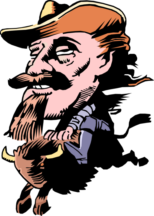 Vector Illustration Of "wild Bill" Buffalo Bill Hickok Clipart (498x700), Png Download