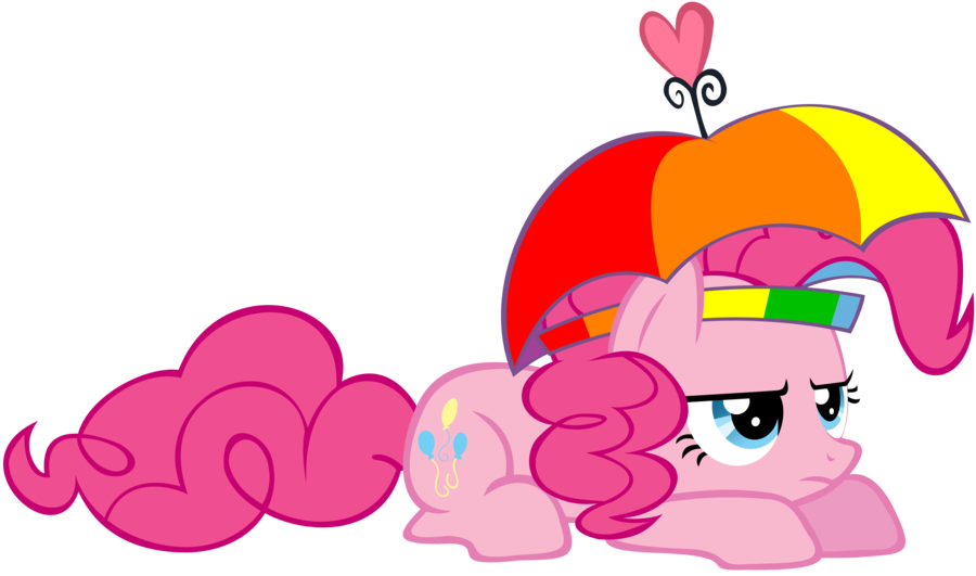 And In The My Little Pony - Pinkie Pie Umbrella Hat Clipart (900x531), Png Download